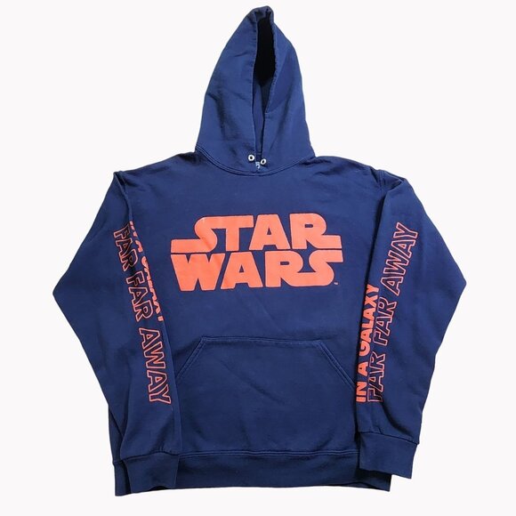 Star Wars Navy Hoodie Medium By Fifth Sun Front and arm graphics - Picture 1 of 12